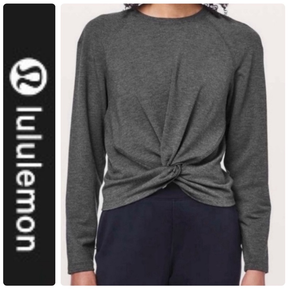 LULULEMON/ Tuck & Gather Pullover Model French Terry Knot Crop Crew/6